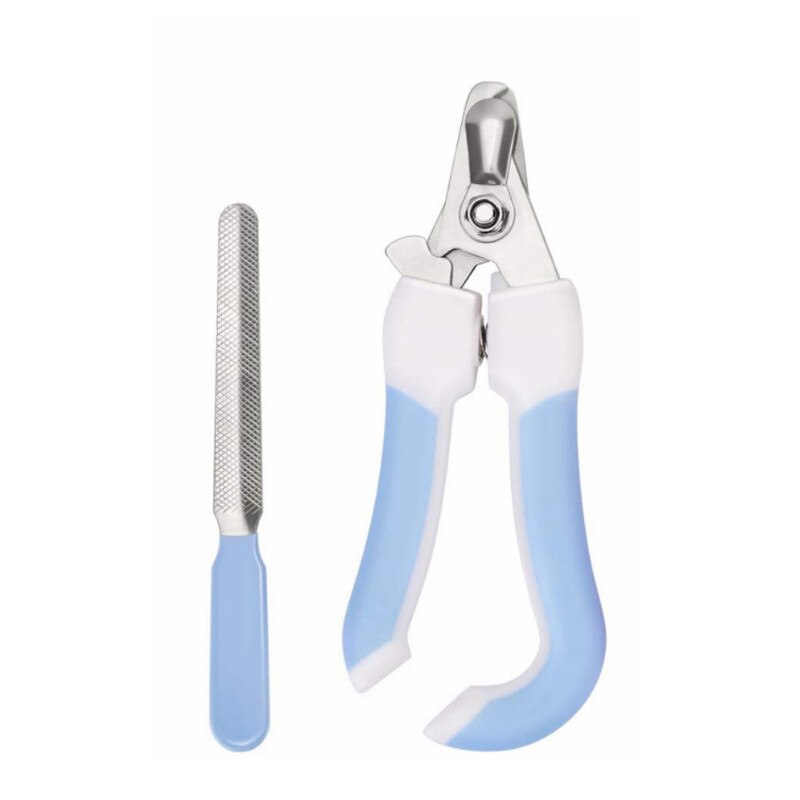 Pet Cat Dog Nail Clipper Cutter Stainless Steel Grooming Scissors Clippers Claw Nail Scissors with Lock: Blue B / L