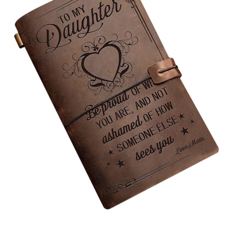 Retro PU Leather Notebook Diary Notepad Note Book Stationery Traveler Journals JS22: love mom(leather)