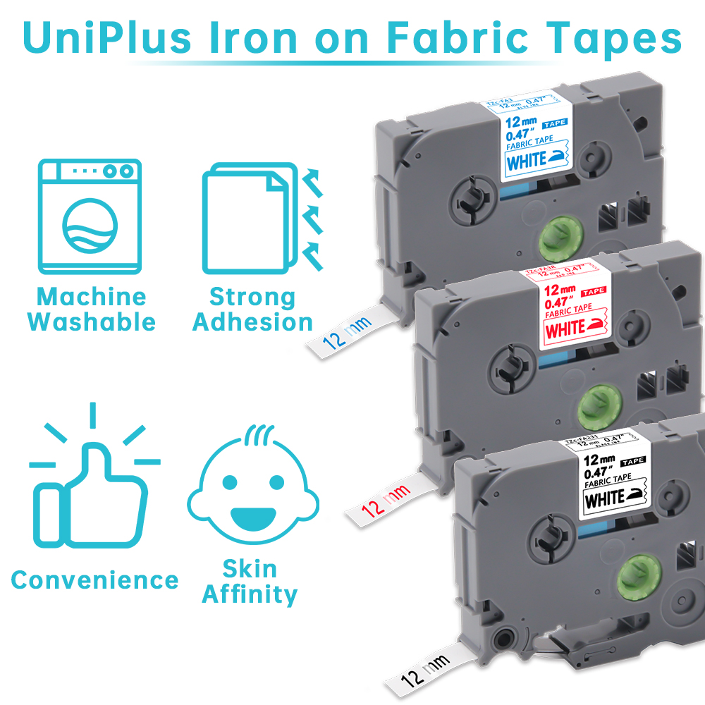 1pk 12mm Fabric Tape Replace Brother FA3 FA3R FA231 Label Tape Fabric Iron on Label Compatible Brother PT Label Maker h110