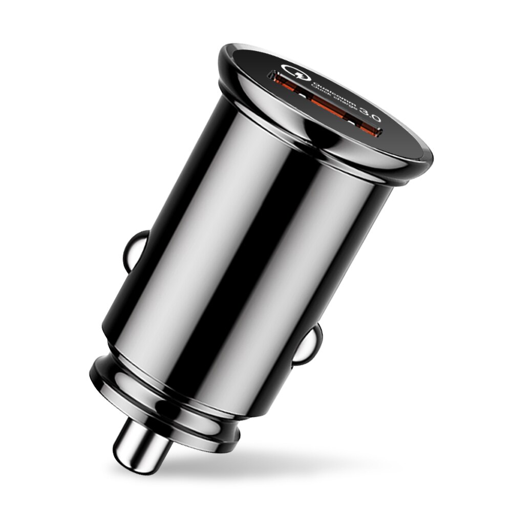 OLAF Mini Single Hafen schnell aufladen QC 3,0 USB Auto Ladegerät Für iPhone 6 7 8 Plus X Schnelle Telefon ladegerät Für Samsung S8 S9 S10 Plus: Schwarz