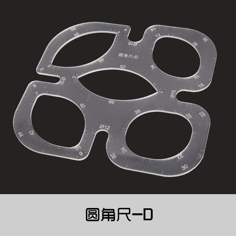 Positioning Ruler Manual DIY Leather Tool Acrylic Mold Belt Sword Tail Square Tail Rounded Foot Belt: Rounded ruler-D