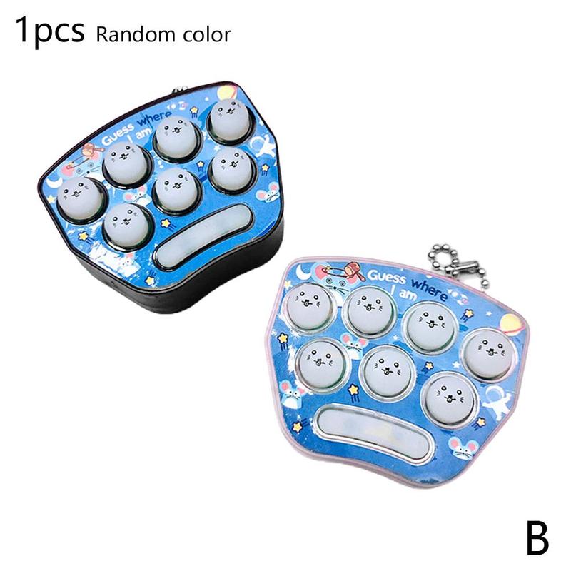 1Pc Draagbare Hamster Speelgoed Mini Game Machine Leuke Cartoon Sleutelhanger Kinderen Hit Puzzel Game Memory Denkvermogen Speelgoed: B