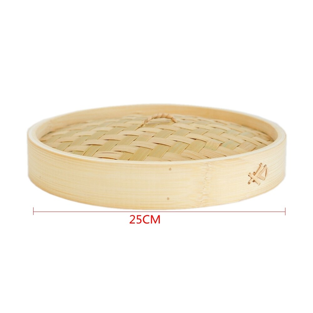 25CM Bamboo Steamer Chinese Kitchen Utensils Vegetable Snack Pastry Steam Pot: Cover