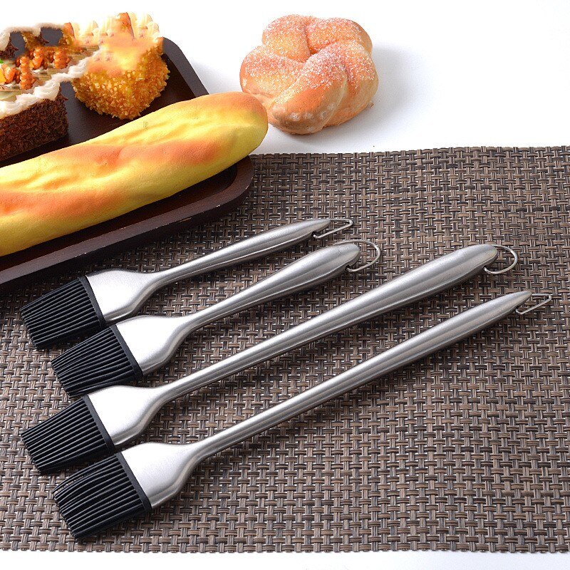 BBQ Tongs Basting Brush Set Silicone Oil Brush Kitchen BBQ Grill Food Meat Tongs Barbecue Tongs Oil Sauce Brush BBQ Tools