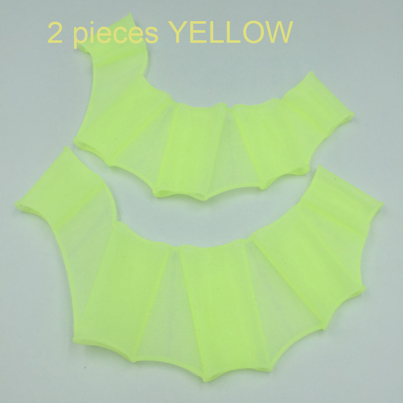 Baby Boy Swimming Webbed Gloves Surfing Silicone Gloves Baby girl Swim Gear Fins Hand Webbed Flipper Training Glove: 2PC YELLOW