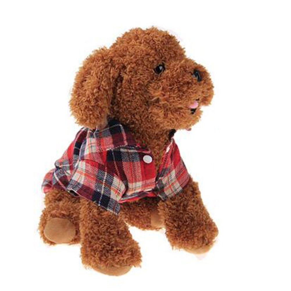 Plaid Dog Shirt Casual Puppy Clothing Short Sleeve T-shirt For Small Medium Dog Costume Pet Supplies