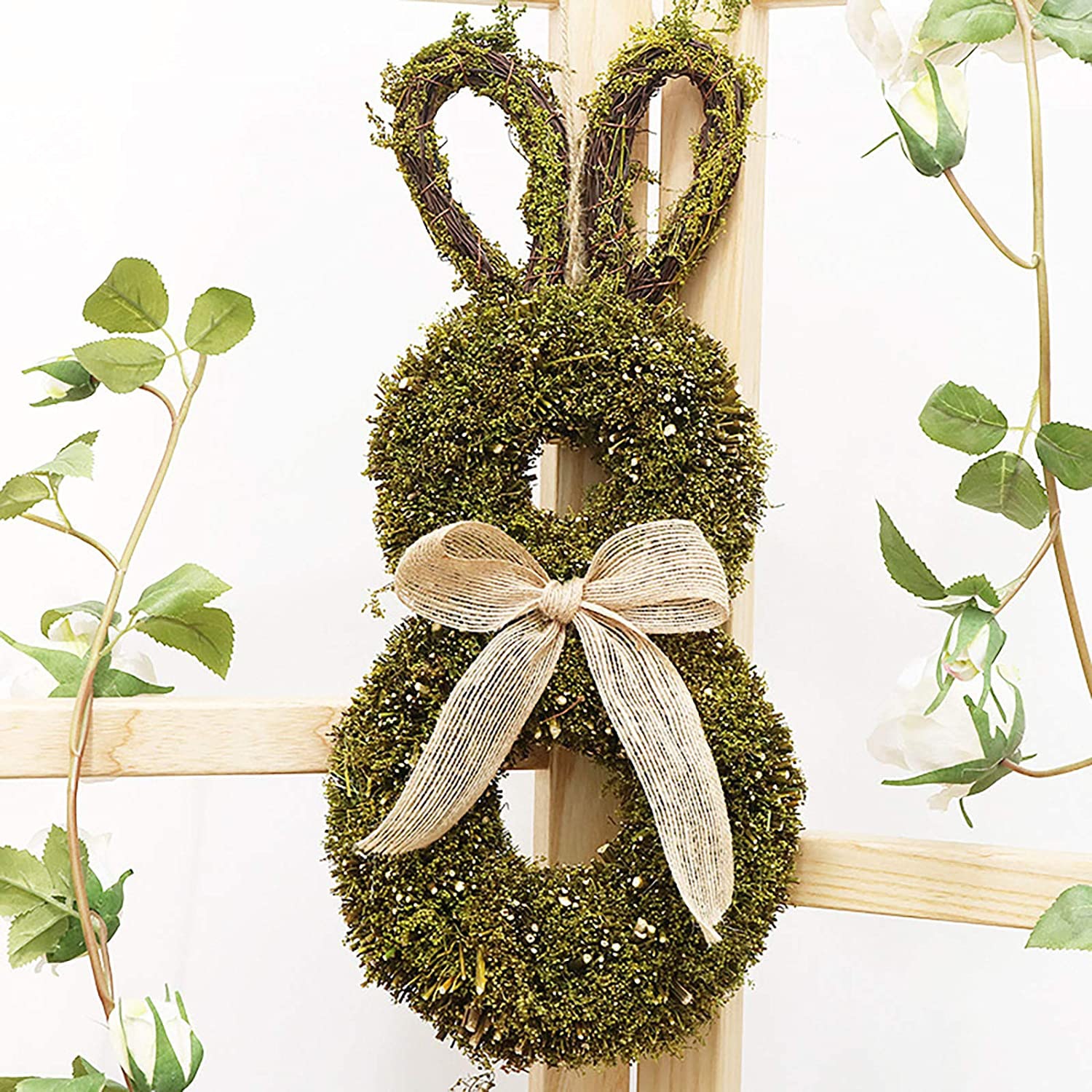 Easter Wreath Front Door Decoration Easter Bunny Summer Spring Hanging Welcome Door Garland for Home Garden Decor Ornaments