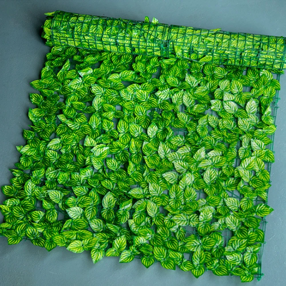 Hage plante gjerde kunstig faux grønt blad personvern skjermpaneler råtnende utendørs hekk hage hjem dekora 0.5 x 1m