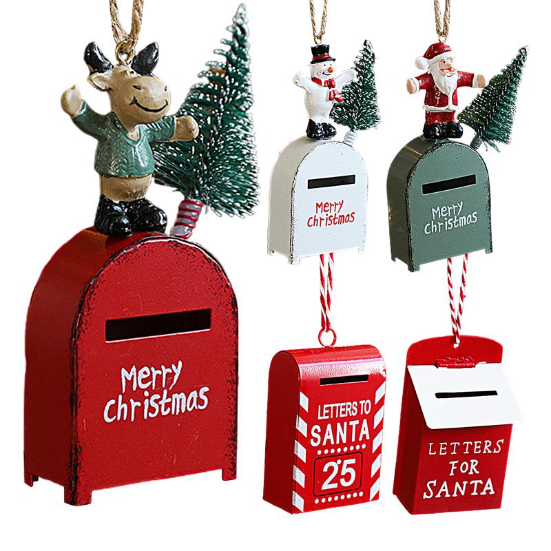 Christmas Mailbox Ornament Letters To Santa Mailbox Hangable Home Decorations Classic Mailbox Decorations For Christmas