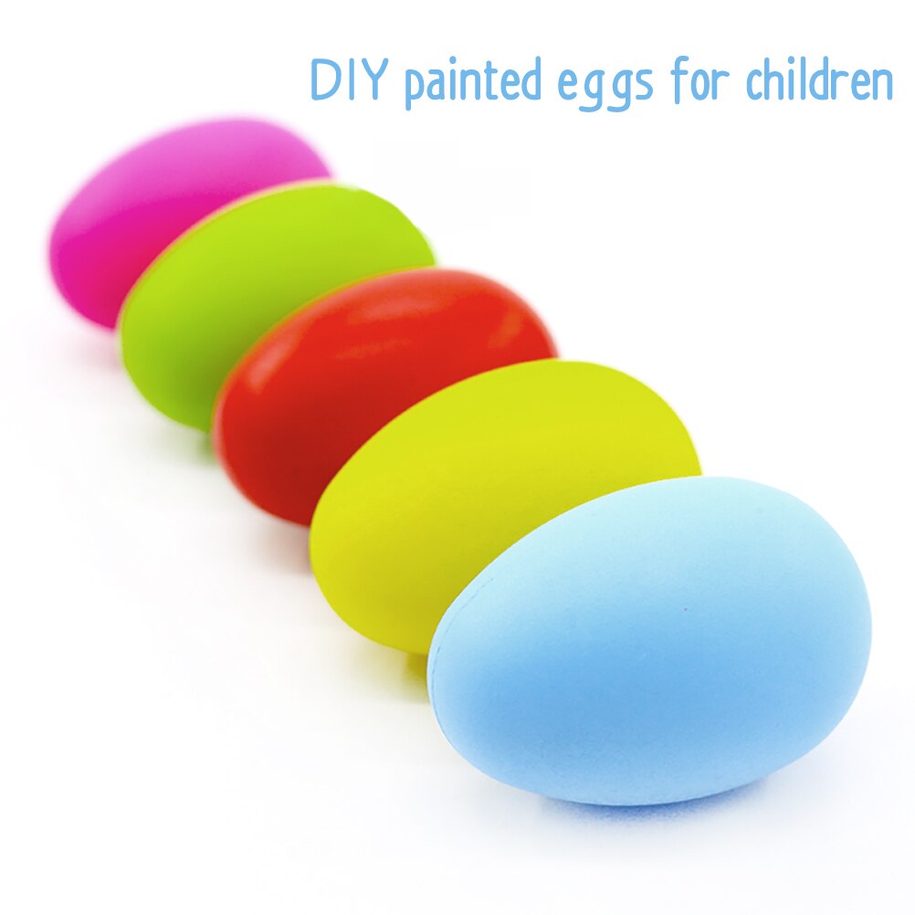 20pcs/set Cute Plastic Easter Eggs DIY Painting Colorful Eggs Handmade Ornaments Plastic Hanging Easter Eggs Funny Plaything #20