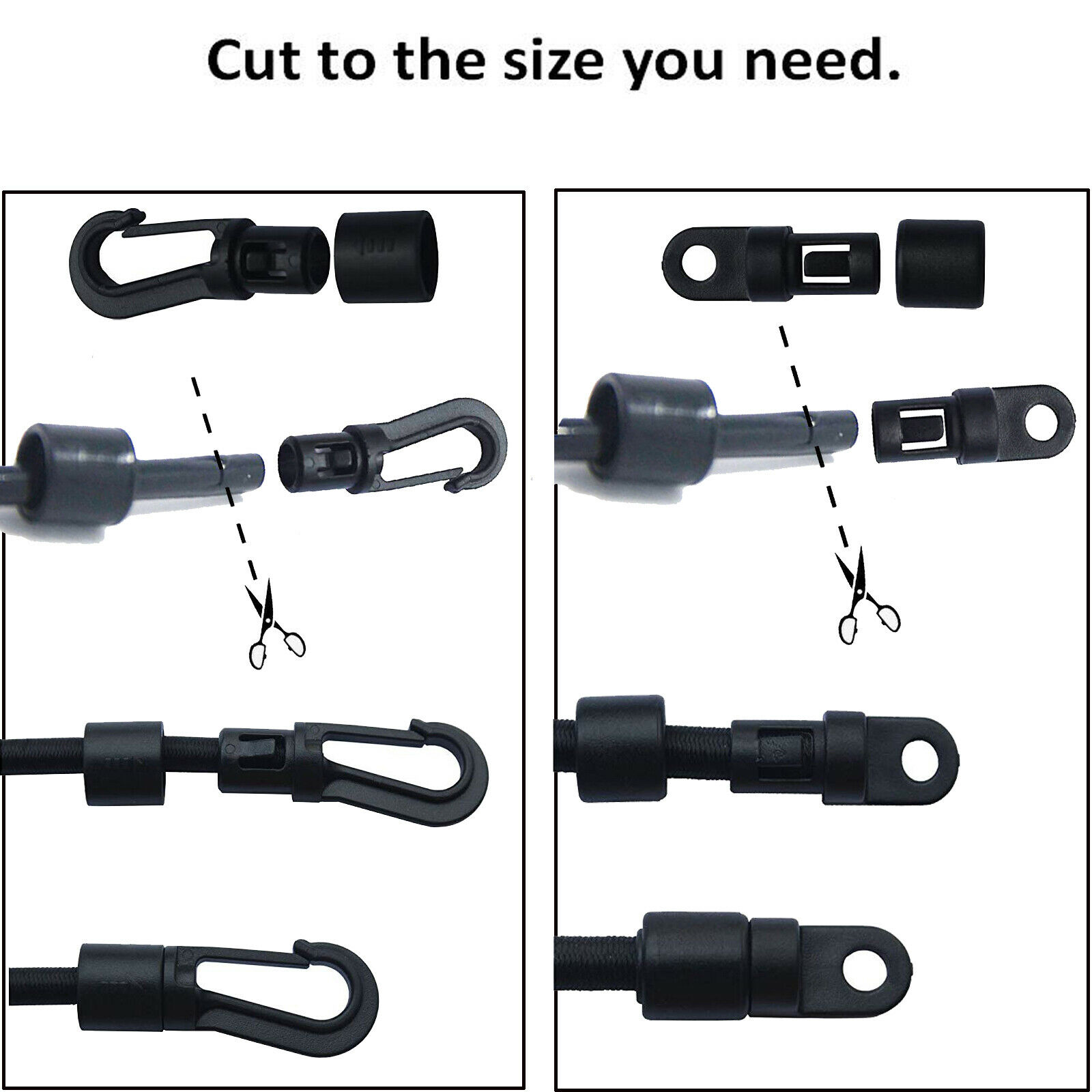 3x Bungee Rigging Deck Kit Paddle Rod Holders for Kayak Boat &amp; Marine Fishing