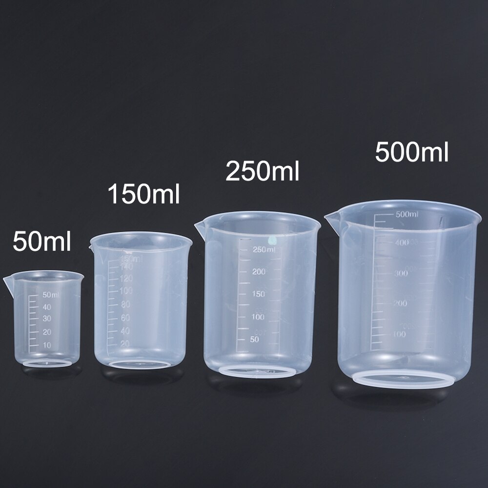 Transparent Plastic Measuring Cup Laboratory Beaker Graduated Jug Cup Kitchen Baking Cooking Supplies Measurement Container Tool