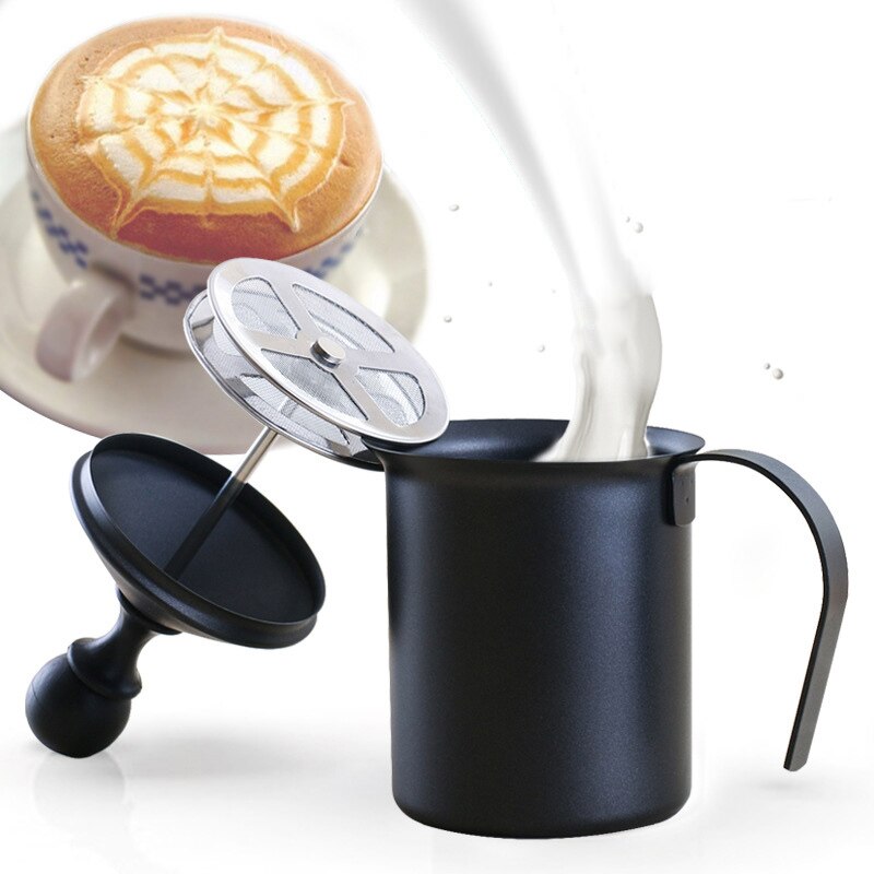 Handmatige Melkopschuimer, 400 ml 800 ml, Rvs Handpomp Melkschuimer, handheld Melk Opschuimen Werpers Voor Cappuccino Koffie