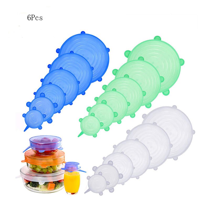6/12Pcs Cookware Lid Bowl Microwave-cover Food-Silicone-Cover Stretch Food Fresh Cover Kitchen Accessories Plastic Wrap