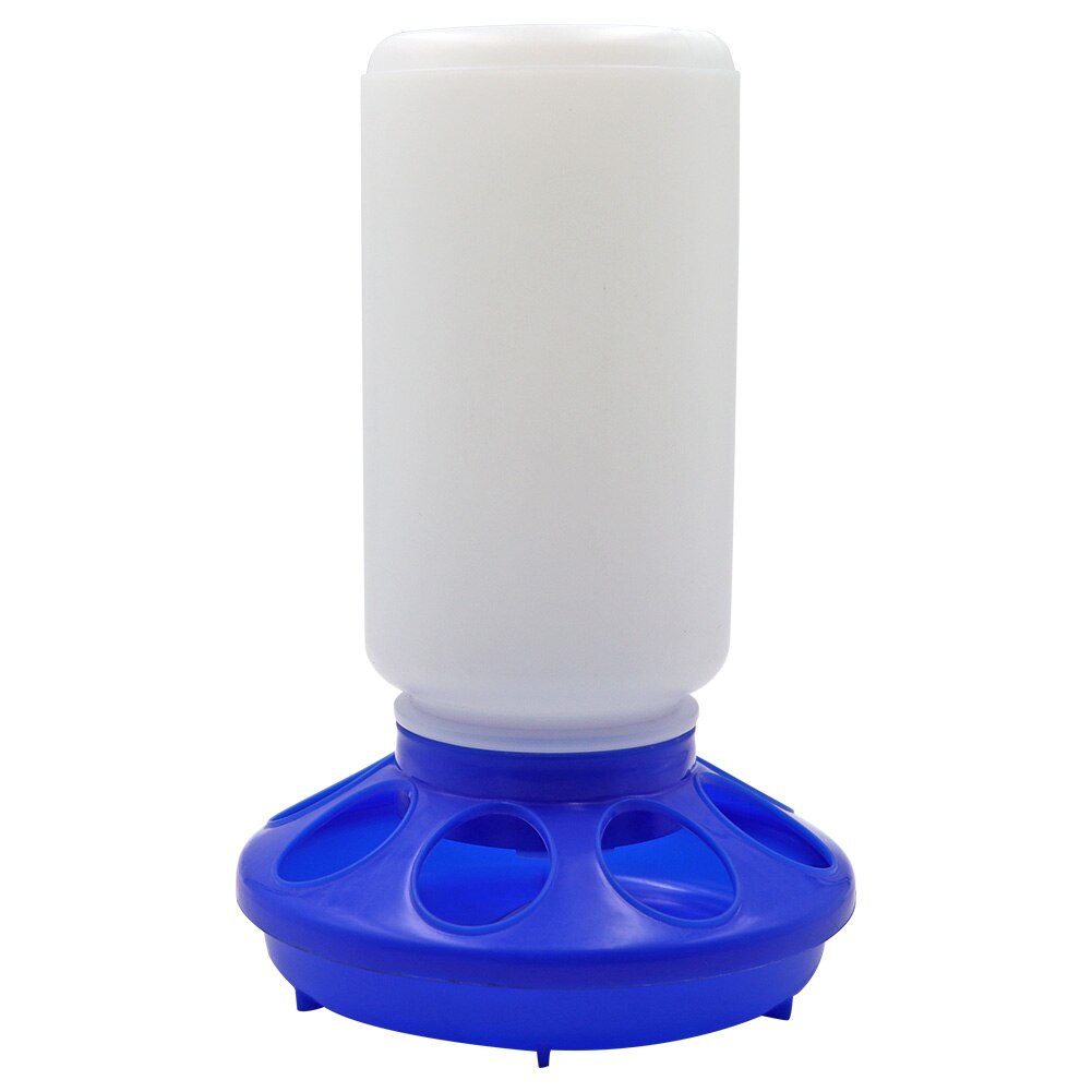 1L Chicken Feeder Bucket Poultry Practical Bird Feeding Fountain Plastic Seed Water Dispenser: Blue bucket