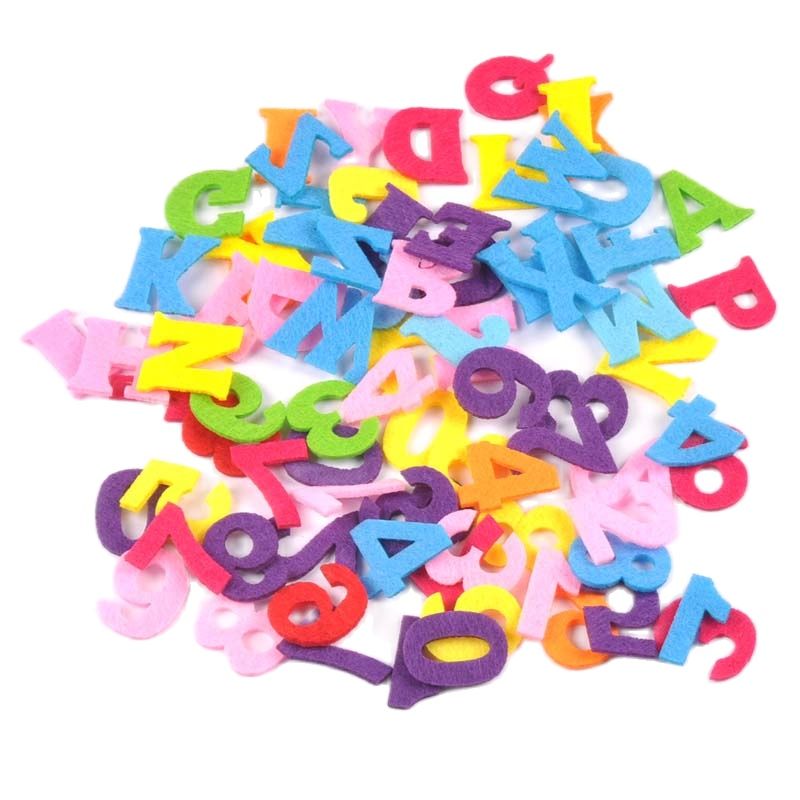 Tela no tejida de fieltro con letras/números de 26mm, tejido de poliéster para decoración de costura, accesorio de costura DIY, 50 Uds., cp2768