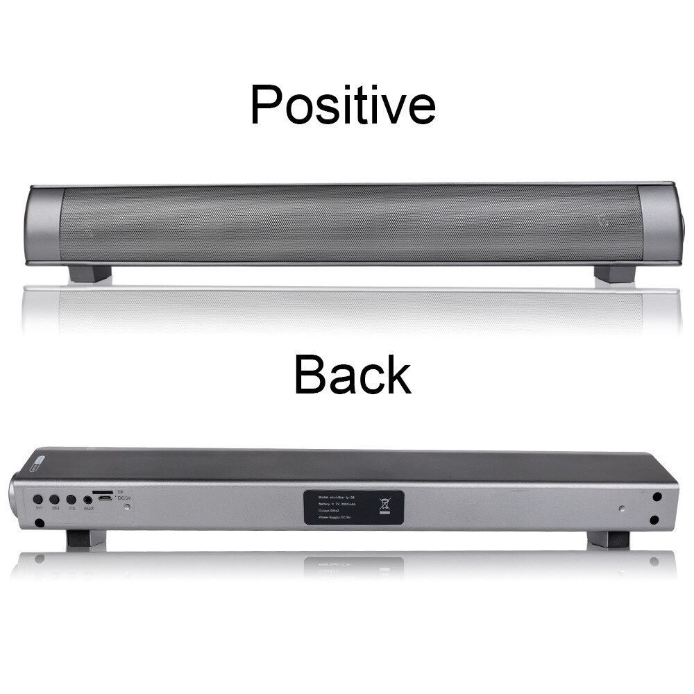 Rsionch głośnik komputerowy przenośny Soundbar z Bluetooth głośniki LP08 wsparcie MP3 karty TF wejście AUX ręcznie bezpłatnej rozmowy funkcja robić telewizora: szary