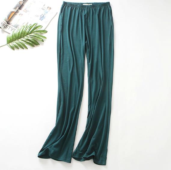 Large Size Modal Cotton Women's Home Pant Spring Autumn Female Sleepwear Pijama Trousers Pantalones De Mujer: ink blue / M