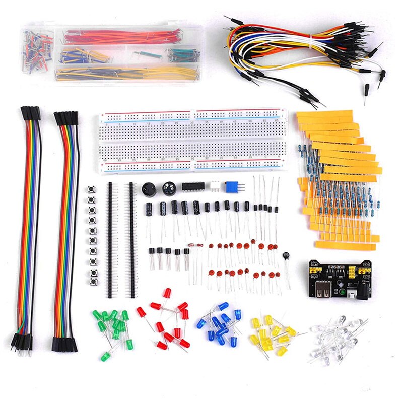 Elektronische Component Fun Kit, Met Power Module, Jumper, 830 Junction Breadboard, Precisie Potentiometer, weerstand