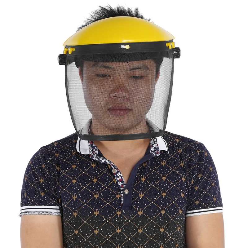 Casque de sécurité abeille avec visière complète en maille pour coupe-brosse, Protection forestière, en coton