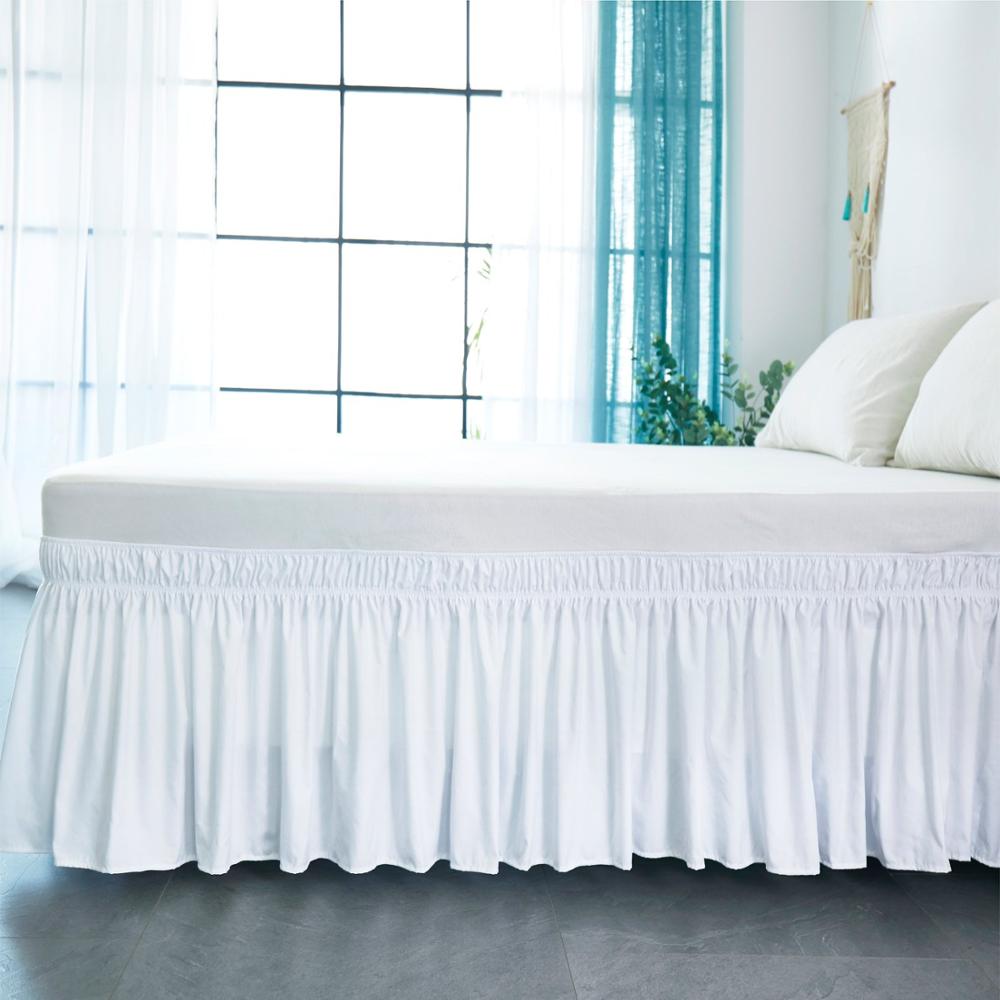 Grande jupe de lit d&#39;hôtel à enrouler, chemises de lit élastiques sans Surface de lit, double/Full/ Queen/ King, taille 38cm, décoration de la maison