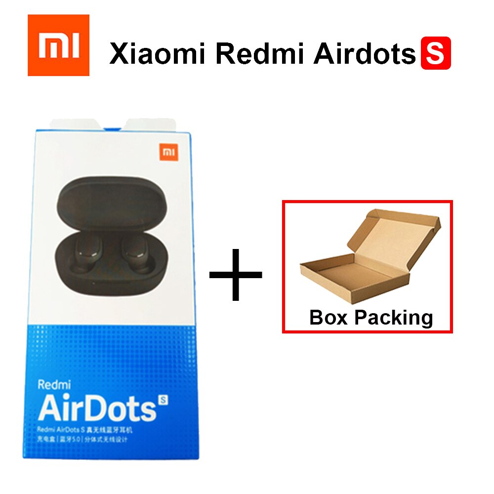 Original Xiaomi Redmi Airdots S TWS Bluetooth 5.0 Earphone Stereo Bass With Mic Handsfree Earbuds Noise reduction TWSEJ05LS: Add Box