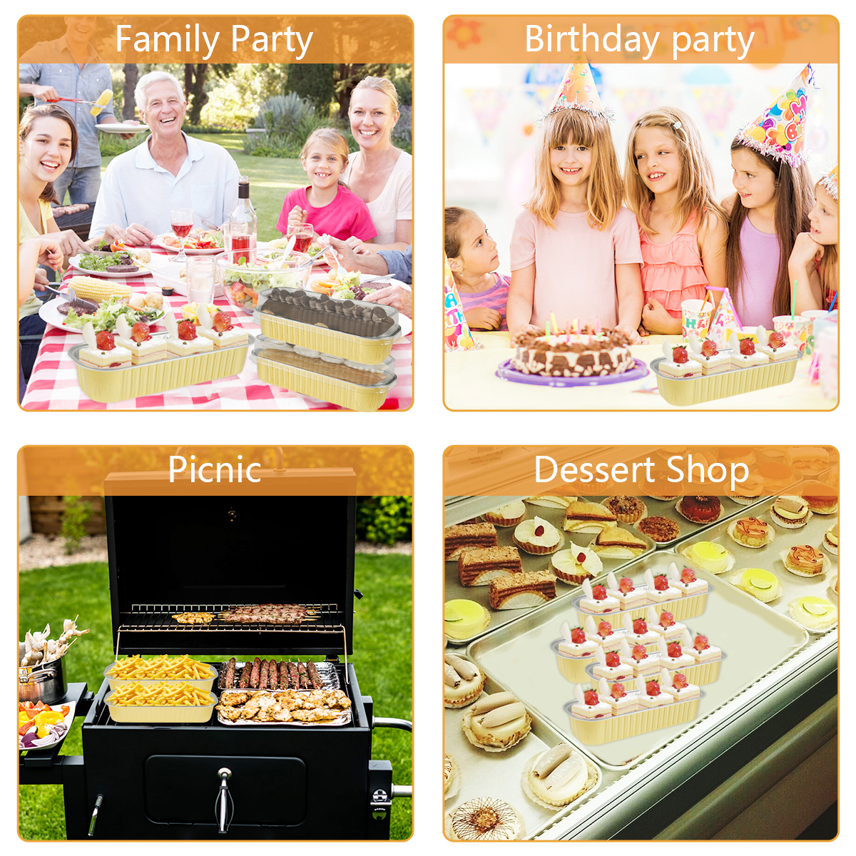 50 Uds Mini moldes para pasteles con tapas y cucharas, moldes para hornear de papel de aluminio, Mini contenedores para pan, latas para muffins, moldes para pan, herramientas de cocina