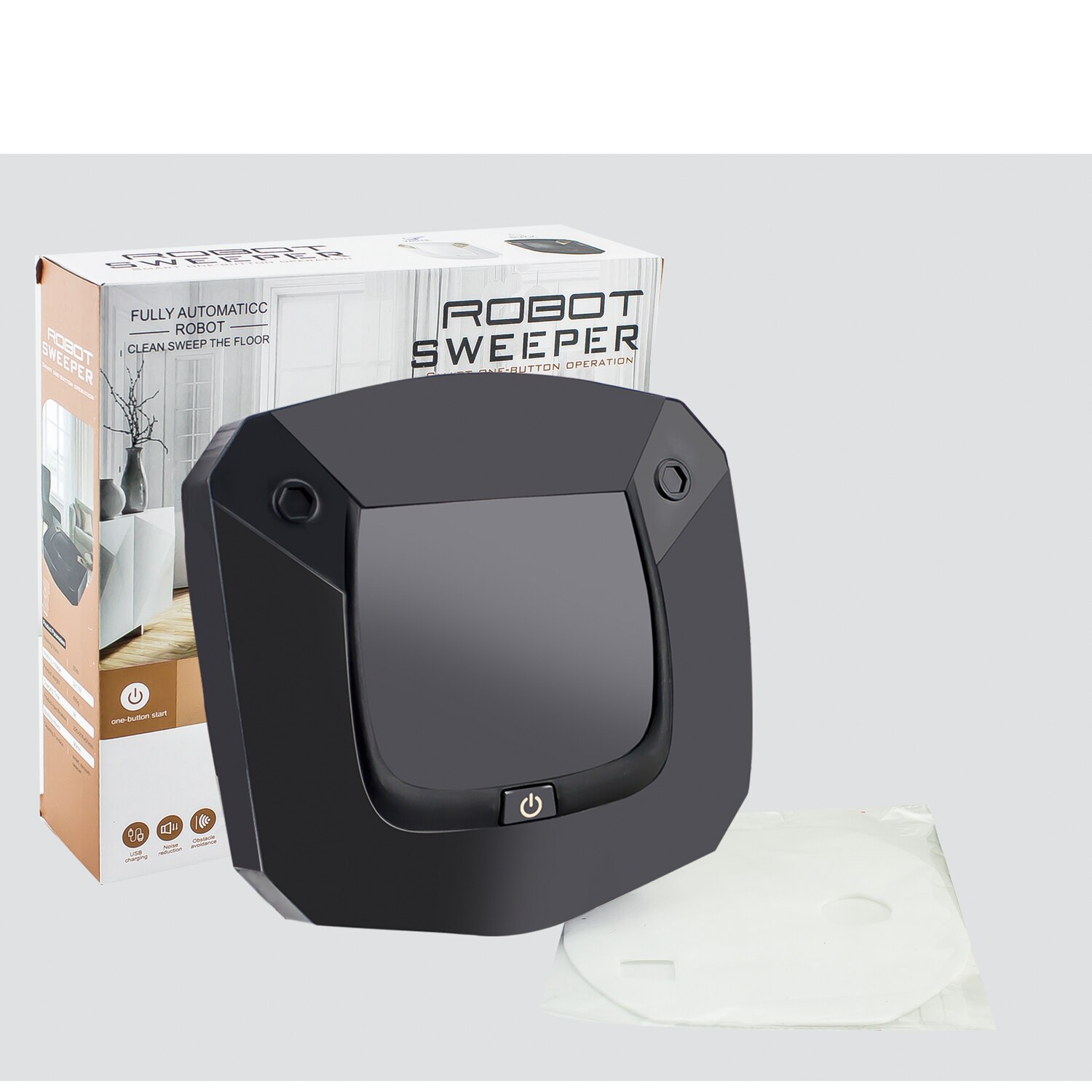 Smart Floor Robotic Schoonmaken Vacuüm Automatische Vegen Cleaner Robot Veegmachine Stofzuigers: Black