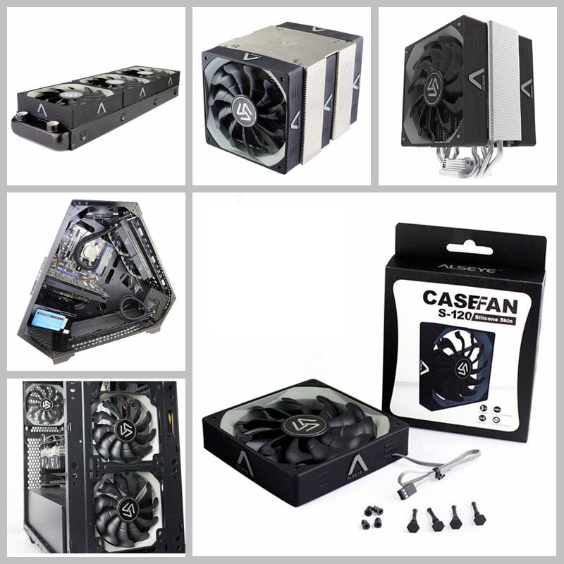 ALSEYE S-120 PC Fan 120mm High Air Flow Cooler 12V 3pin Cooling Fans for PC Case, CPU Cooler, Water Cooling
