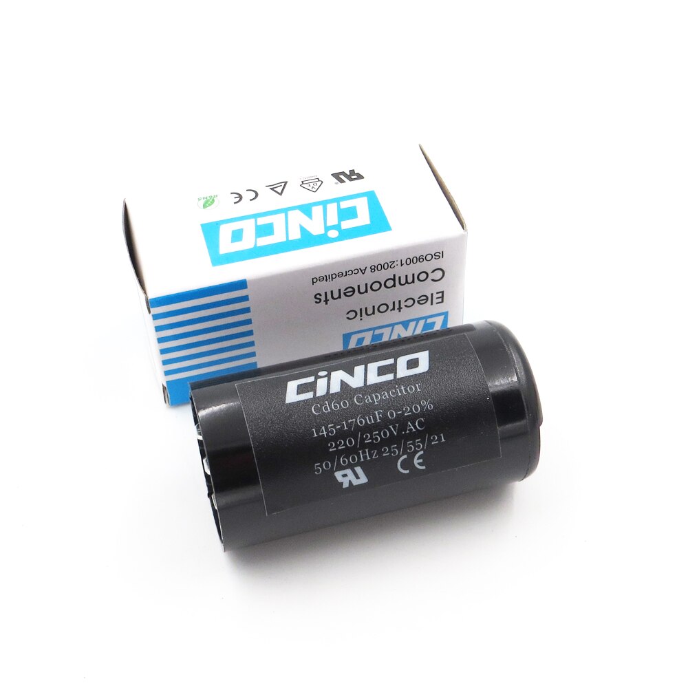 Compresor de aire 145-176MFD 220V 250V 275V CD60 condensador de inicio de lavadora 145-176 mf uf compresor 220VAC 250VAC