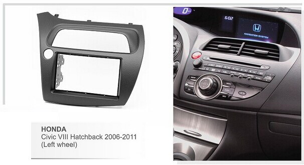 Cadre DVD de voiture 2Din pour Honda pour roue gauche civique modèle FN Kit de tableau de bord Kits Audio Kit de montage panneau de Fascia Double Din