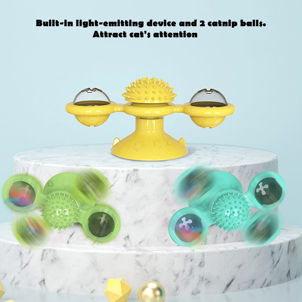 Windmill Cat toy Puzzle Train Turntable Teasing cat toys interactive with Catnip Cat Scratching Tickle Pet ball toys Cat Supplie
