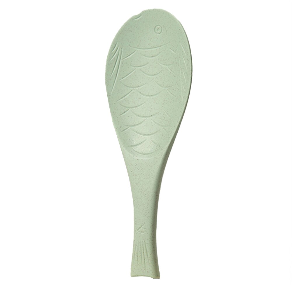 Kitchen Fish Shaped Non-stick Spoons Heat-resistant Rice Paddle Utensil Kitchen Tool 7.5cm x 20.5cm: Green
