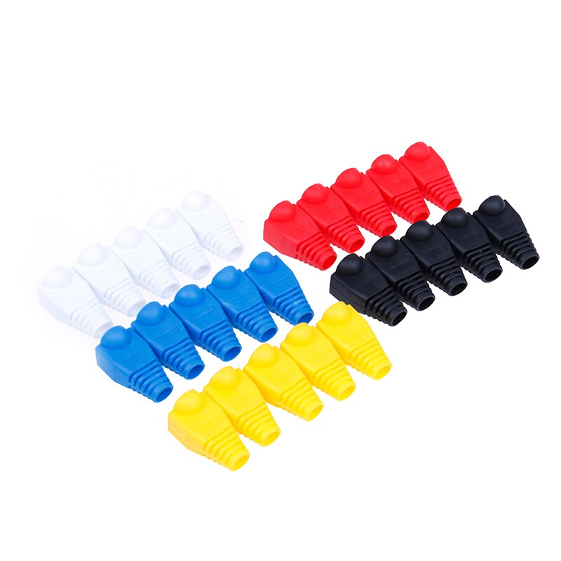 20pcs/lot Rj-45 Adapter Cap Rj45 Cat5 Cat6 Cover Cap Socket Boots Cap Head Protect Plastic 5 Colors