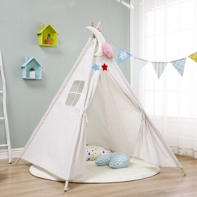 Indian Kids Tent Wigwam For Children Portable Cotton Home Tipi Folding Indoor Girls Boys Tent Toy Teepee Original Triangle: 9