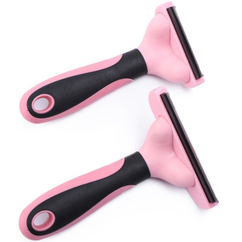 Pet Cat Hair Removal Brush Furmine Comb For Cats Animal Hair Removal Comb For Death Hair Deshedding Brush Cat dog Grooming tools: Pink cat brush / M