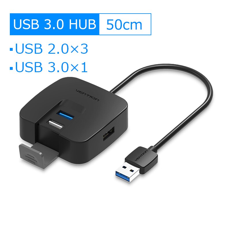 Vention USB HUB 3.0 External 4 Port USB Splitter with Micro USB Power Port for Laptop Computer Hard Drive Accessory USB 2.0 HUB: CHA 50cm