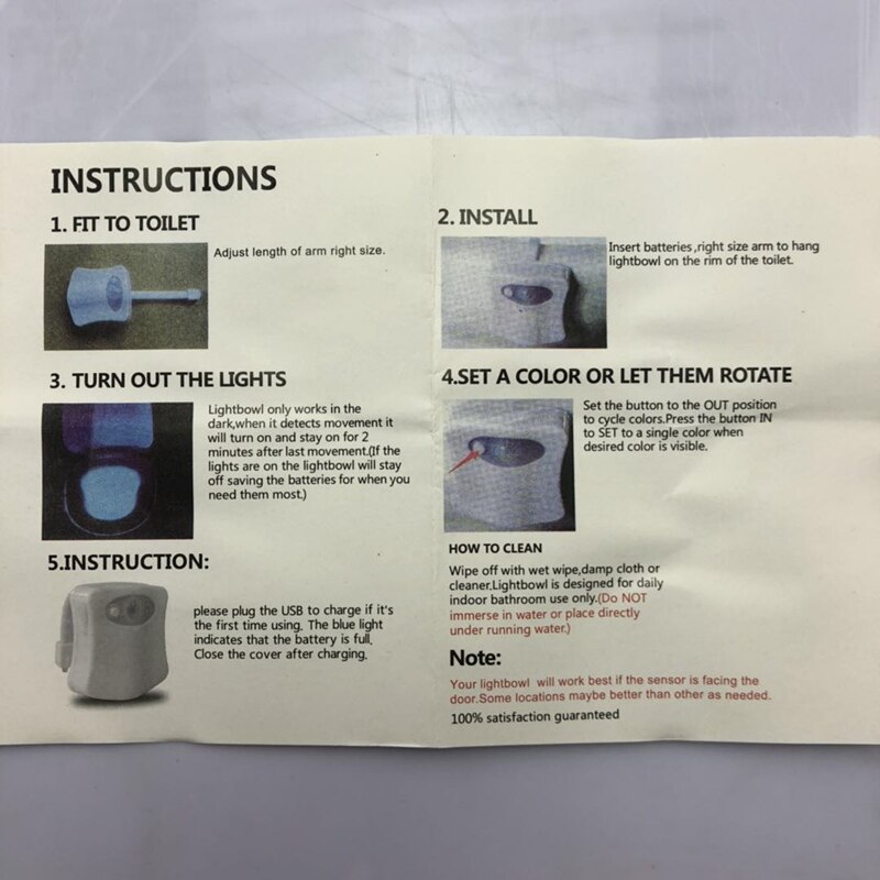 Wc smart badrum toalett nattlampa led kroppsrörelse aktiverad på/av sätessensorlampa 8 färg toalettlampa