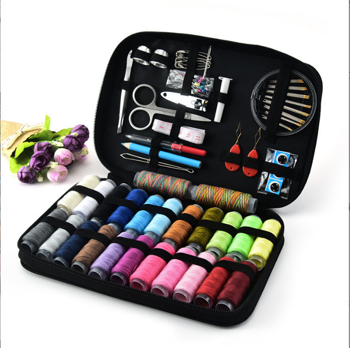 Sewing Kit Set for Home DIY Embroidery Hand Sewing Tools Portable Travel Sewing Tool Set Home Sewing Box Organizery: DEEP BLUE