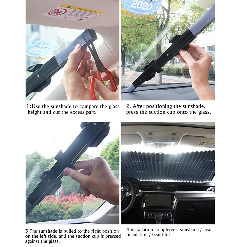 Bilvindue solskærm udtrækkelig foldbar forrude solskærm dækning skjold gardin auto solskærm blok anti-uv bilrude