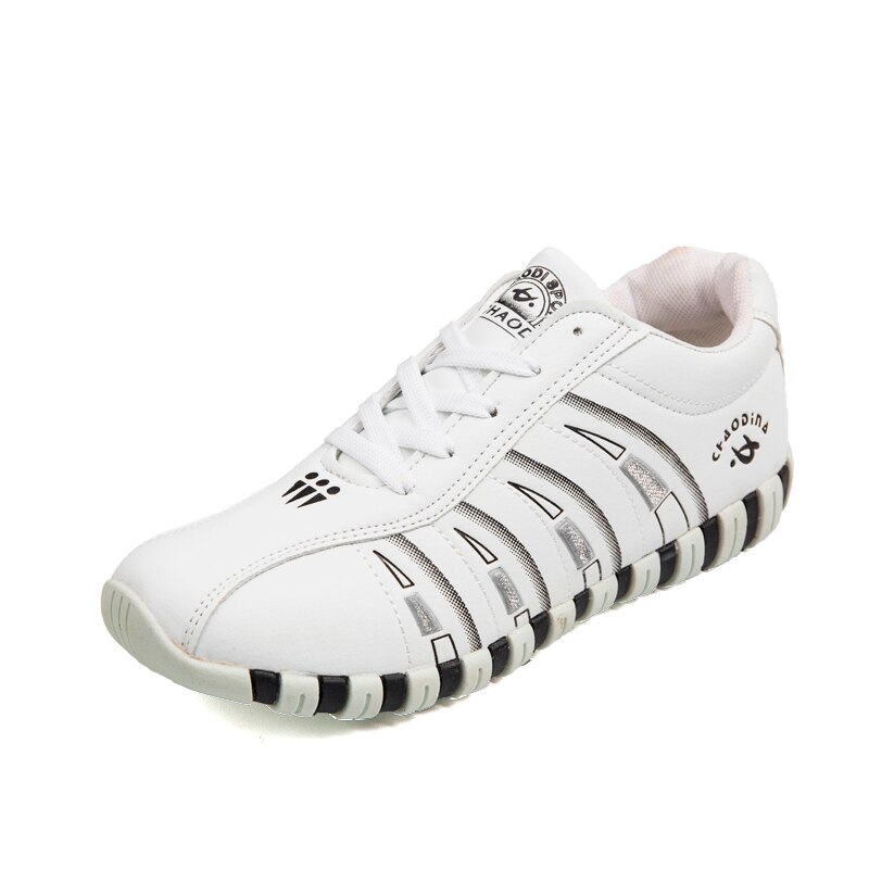 Str. 36-41 komfortable lav top sneakers letvægts kvindelige flats printing damer vilde sportssko kvinder walking sko afslappet: Hvide sko til kvinder / 7