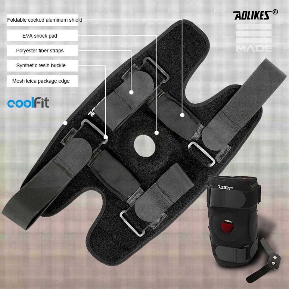 Rodillera deportiva de seguridad 1 Uds con soporte de Hing policéntrico rodillera negra Rodilleras protectoras Rodilleras