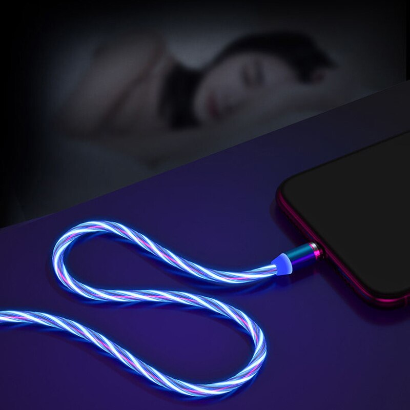 LED che scorre illuminano USB Sync tipo-c cavo dati caricabatterie IPhone cavo di ricarica