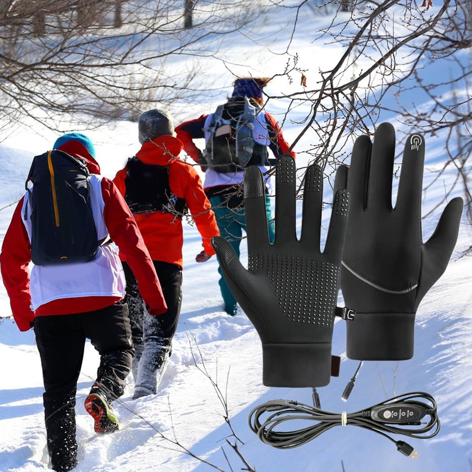 USB Heated Gloves Hand Warmer Heated Mittens Gloves Eletric Thermal Heat Gloves Cycling Skiing Fishing Biker Glove Heating Glove