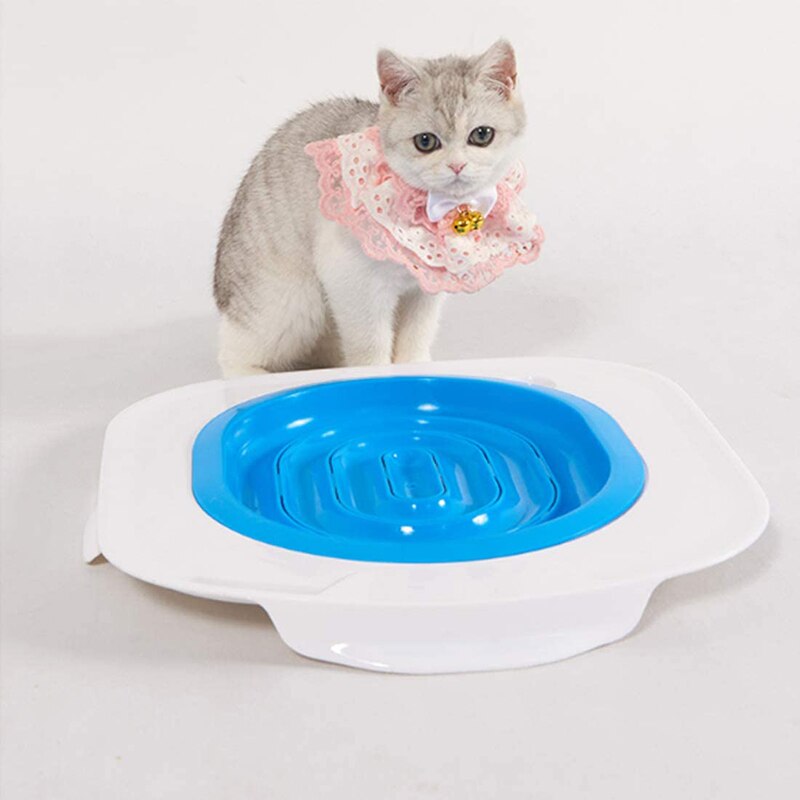 Caja de arena de plástico para gatos, Kit de entrenamiento, bandeja de arena, esterilla, suministro de limpieza para mascotas, productos de entrenamiento