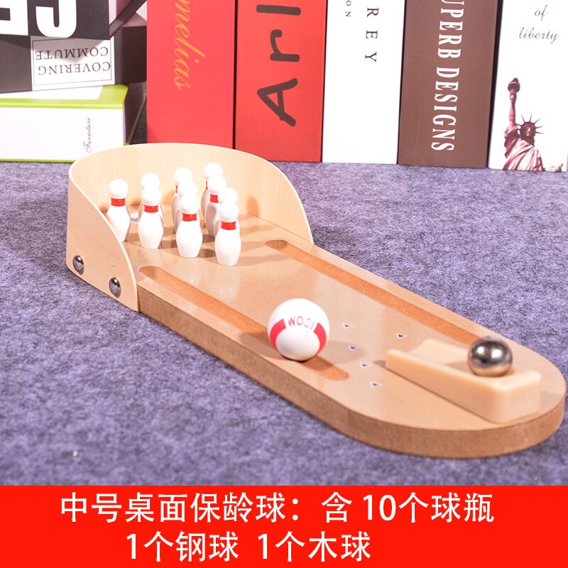 Home Sport Bowling Speelgoed Houten Kinderen Kleuterschool Indoor Kit Mini Tafelblad Jongen Grappige Ability Ontwikkelen Puzzel Speelgoed AA5BB: M 34.5X14.5X4.3CM