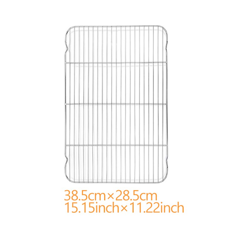 Stainless Steel Baking Sheet Cookie Pan With Cooling Rack Metal Bakery Quarter Sheet Pan Nonstick Jelly Roll Pan For Oven 110: Large rack