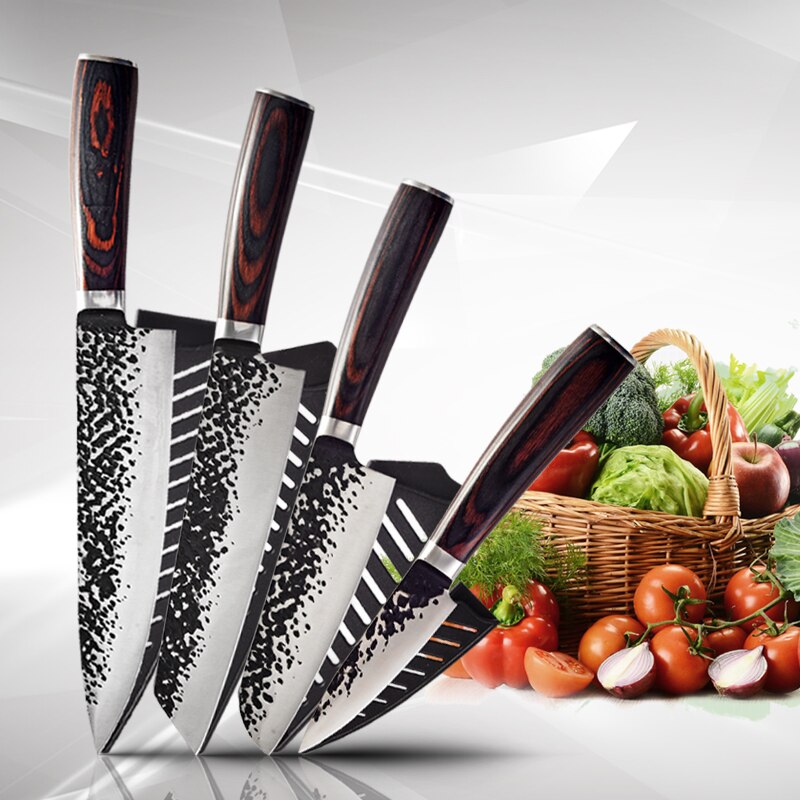 1806D Utility chef knife 8'' kitchen Knives-Set Sharp Cleaver kitchen tools Santoku Damascus Bread Knives Gif