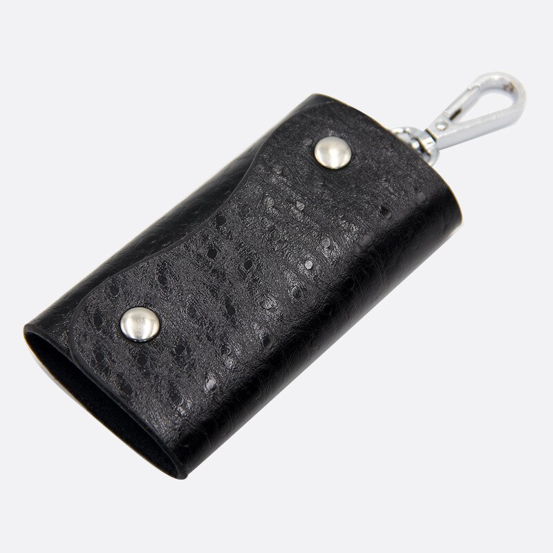 Wear-Resistant Car Key Cases Men's Home Car Remote Control Bag Multi-Function Business Lock Hanging Key Cover: Black