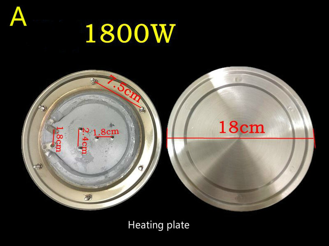 Bucket heating heating plate electric heating barrel plate double heat pipe electric tray single pipe 1800w double pipe 2800w: A